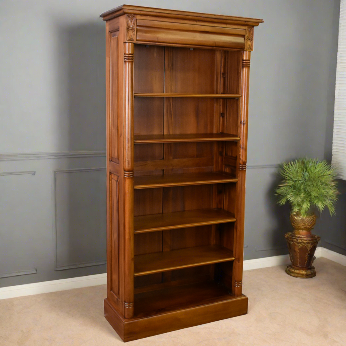 Legacy Open Bookcase - Light Brown Walnut — Crafters and Weavers