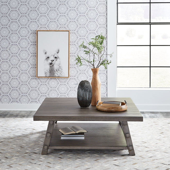Oakline Oversized Square Coffee Table for Farmhouse Living Rooms