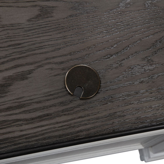 Camden Ridge 60" Home Office Desk – Wire brushed White & Charcoal