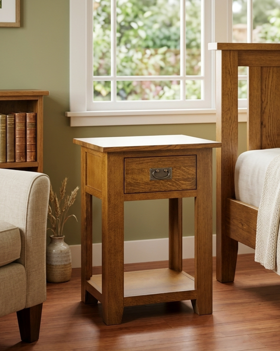 Mission 1-Drawer Nightstand – Michael's Cherry | Crafters & Weavers