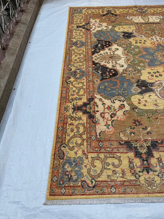Hand-Knotted Vegetable Dye Bakhtiar Rug from Pakistan,  8' 3" x 9' 10"