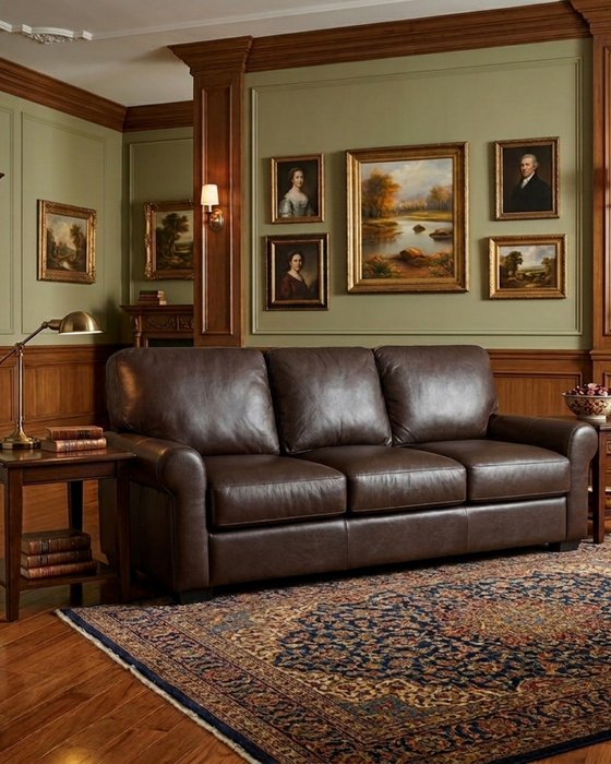 Florentine Top Grain Leather Sofa - Brown