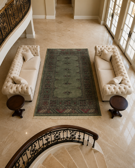 Hand-Knotted Pakistani Bokhara Rug – 100% Wool, 3' x 5'