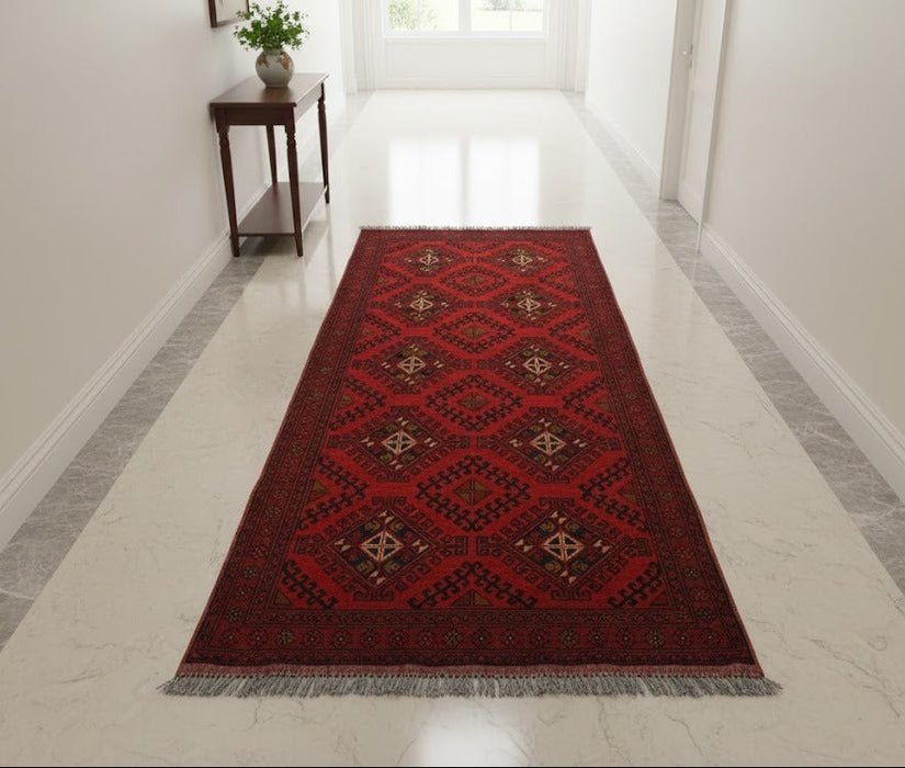 Terkaman Tribal Afghan Oriental Rug, size 2' 7" x 6' 6"  (C)