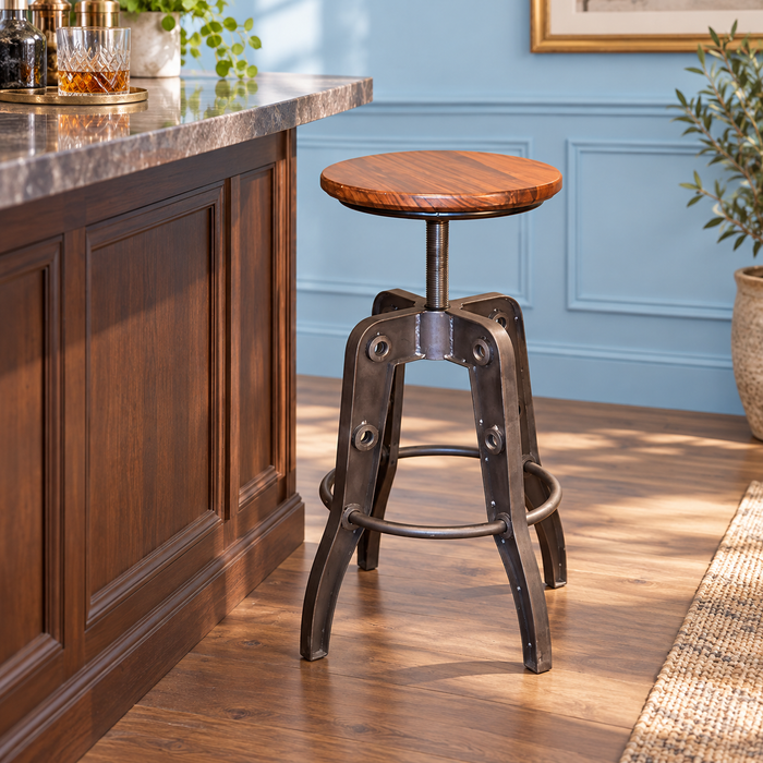 Granville Parota Adjustable Height Bar Stool