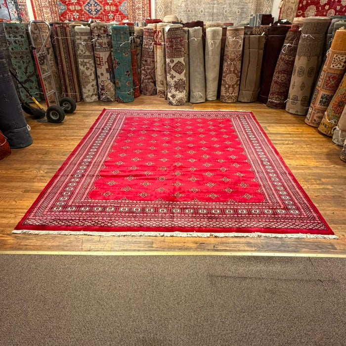Hand-Knotted Pakistani Bokhara Rug – 100% Wool, size 8'2" x 9'7"