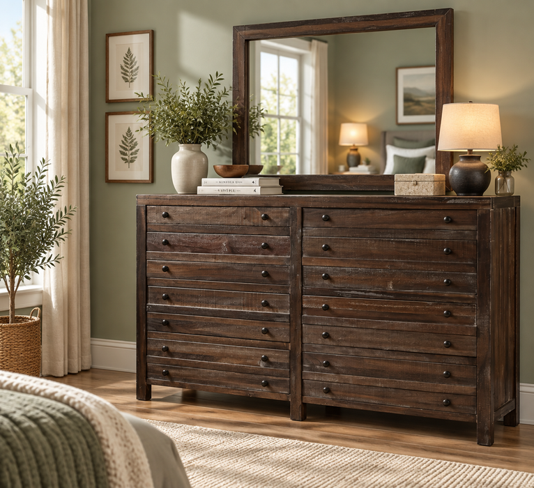 Emery Rustic 8 Drawer Dresser