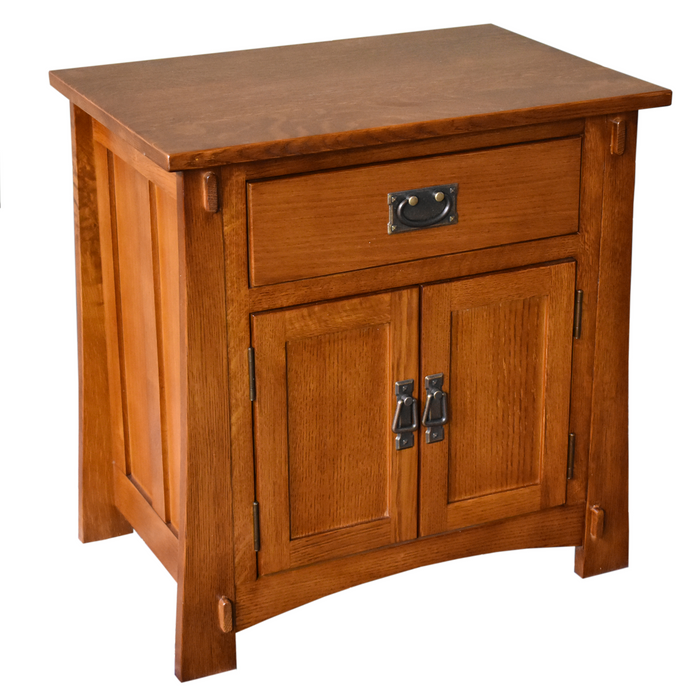 Mission Style Solid Oak Nightstand Model A3 - Michael's Cherry Stain