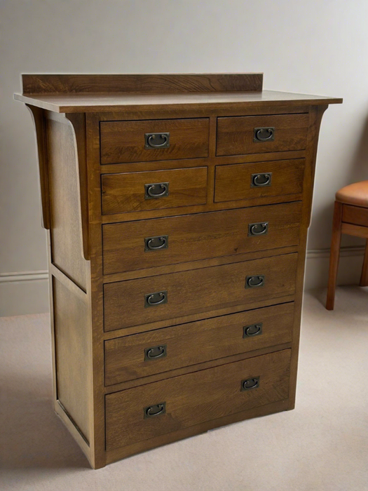 Crafters and Weavers Mission Solid Oak 8 Drawer Dresser - Michael's Cherry Crafters and Weavers Mission Solid Oak 8 Drawer Dresser - Michael's Cherry