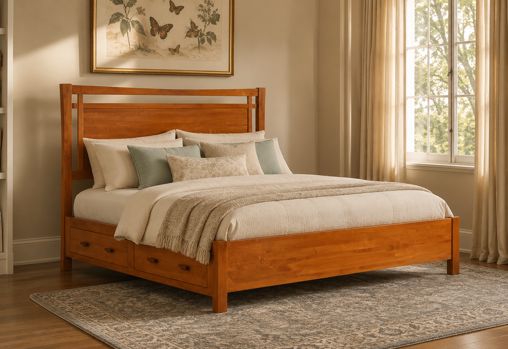 Heritage Cherry Solid Cherry Wood Storage Bed
