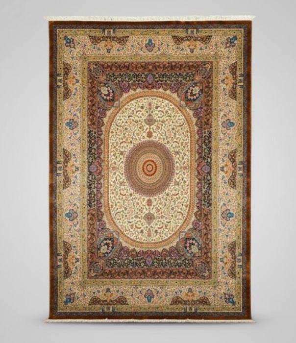 Exquisite 100% Silk Persian Design Rug – Elegant and Luxurious, size  9' 8" x 13' 3"