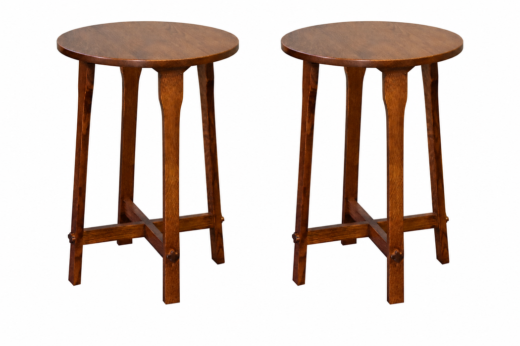 Arts and Crafts / Mission Style Oak Round End Table