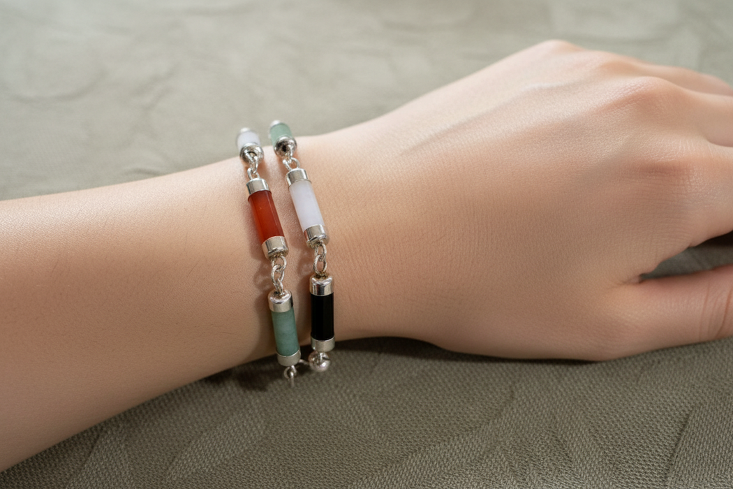 SS Multi-colored Stone Jade