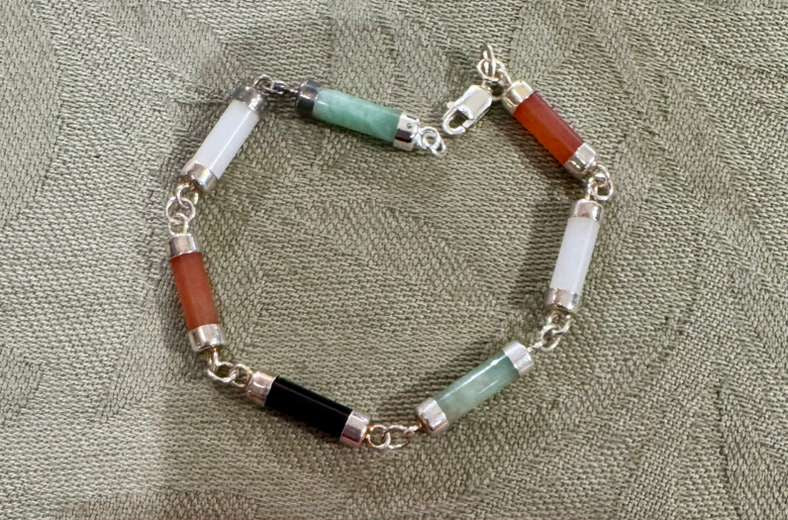 SS Multi-colored Stone Jade