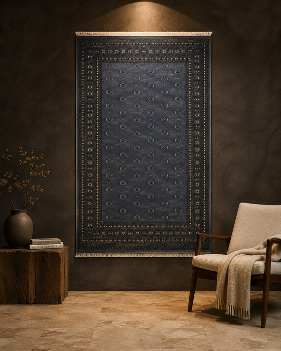 Hand-Knotted Pakistani Bokhara Rug – 100% Wool, size 8' x 10'