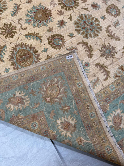 Hand-Knotted Vegetable Dye Agra Rug from Pakistan,  10' 2" x 14'