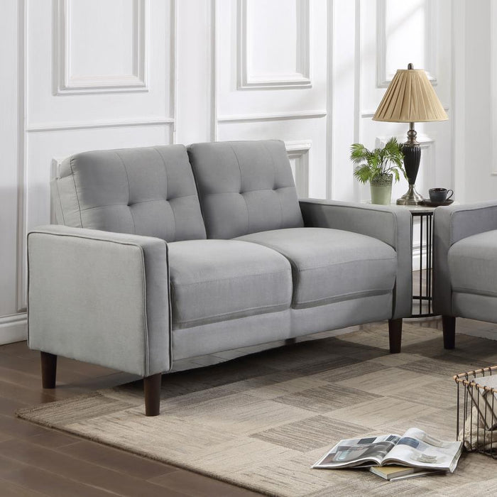 Velinor 3-Piece Upholstered Track Arm Tufted Sofa Set Grey