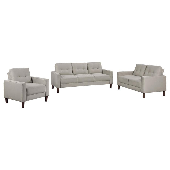 Soft Spot L3-Piece Upholstered Track Arm Tufted Sofa Set in Beige