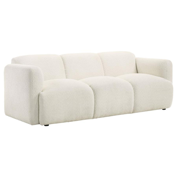 Stratus Collection Modern Sculptural Sofa, Loveseat & Chair – Textured White