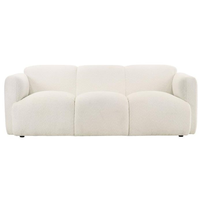 Stratus Collection Modern Sculptural Sofa, Loveseat & Chair – Textured White