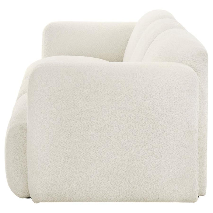 Stratus Collection Modern Sculptural Sofa, Loveseat & Chair – Textured White