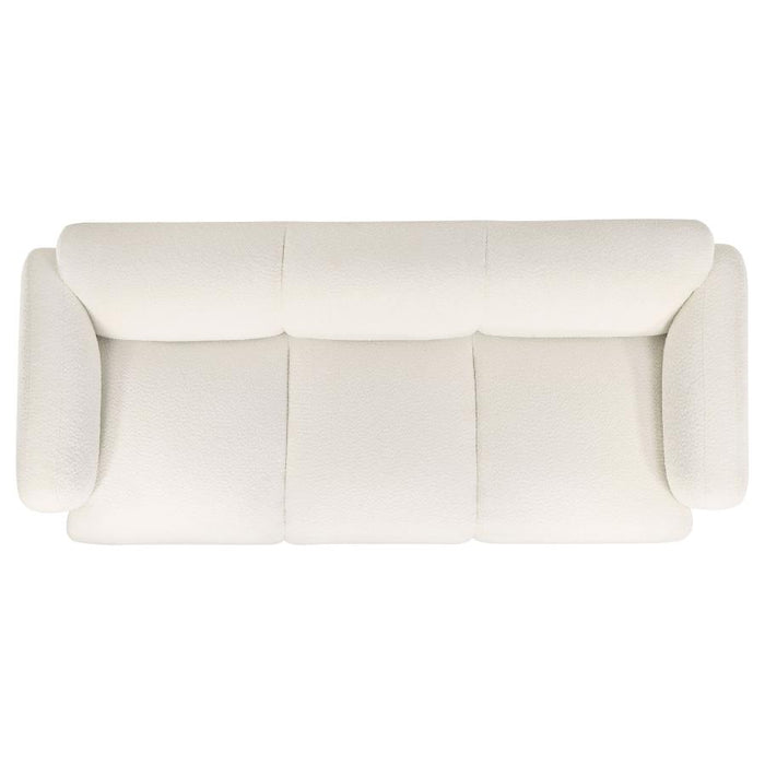 Stratus Collection Modern Sculptural Sofa, Loveseat & Chair – Textured White