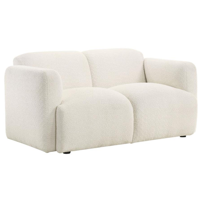 Stratus Collection Modern Sculptural Sofa, Loveseat & Chair – Textured White