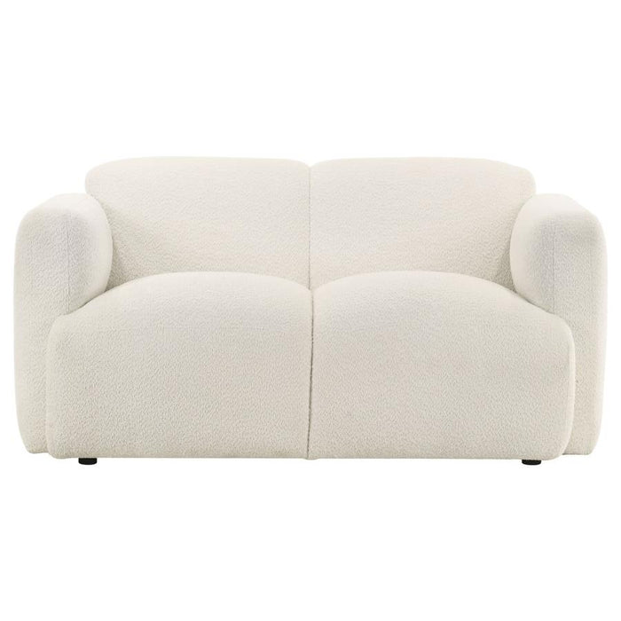 Stratus Collection Modern Sculptural Sofa, Loveseat & Chair – Textured White