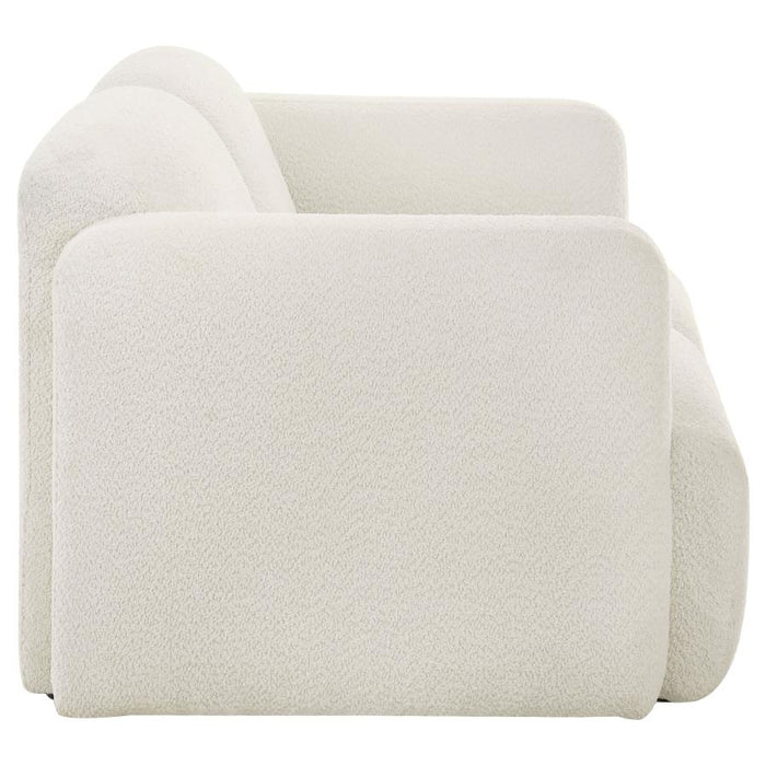 Stratus Collection Modern Sculptural Sofa, Loveseat & Chair – Textured White