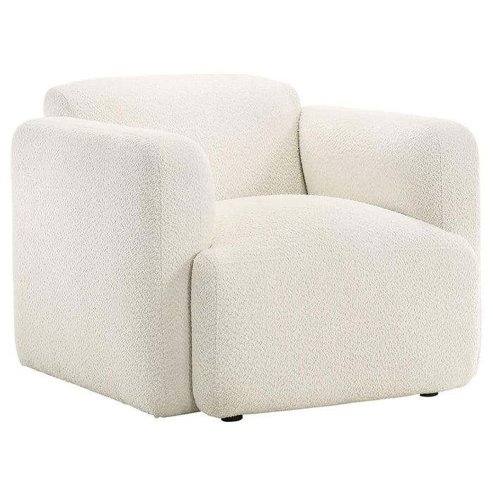 Stratus Collection Modern Sculptural Sofa, Loveseat & Chair – Textured White