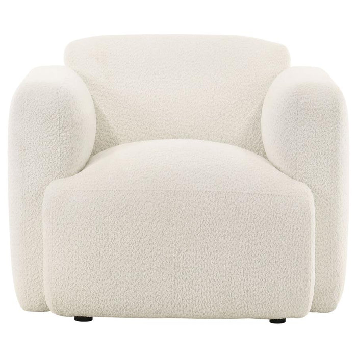 Stratus Collection Modern Sculptural Sofa, Loveseat & Chair – Textured White