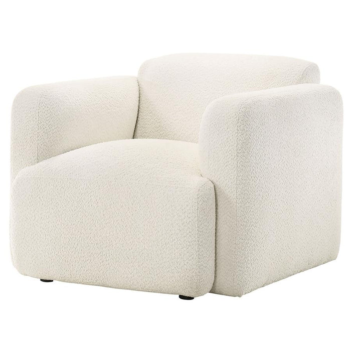 Stratus Collection Modern Sculptural Sofa, Loveseat & Chair – Textured White