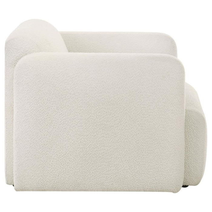 Stratus Collection Modern Sculptural Sofa, Loveseat & Chair – Textured White