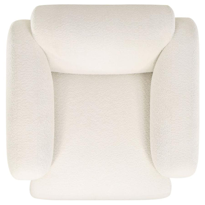 Stratus Collection Modern Sculptural Sofa, Loveseat & Chair – Textured White