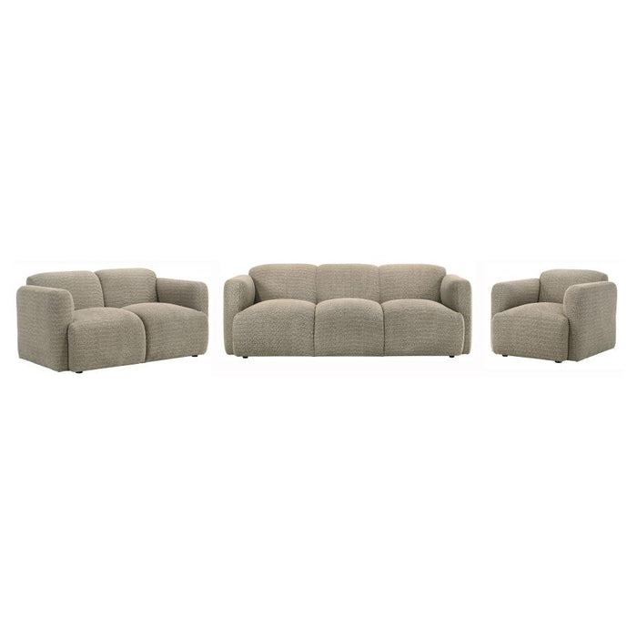 Stratus Collection Modern Sculptural Sofa, Loveseat & Chair – Textured Brown