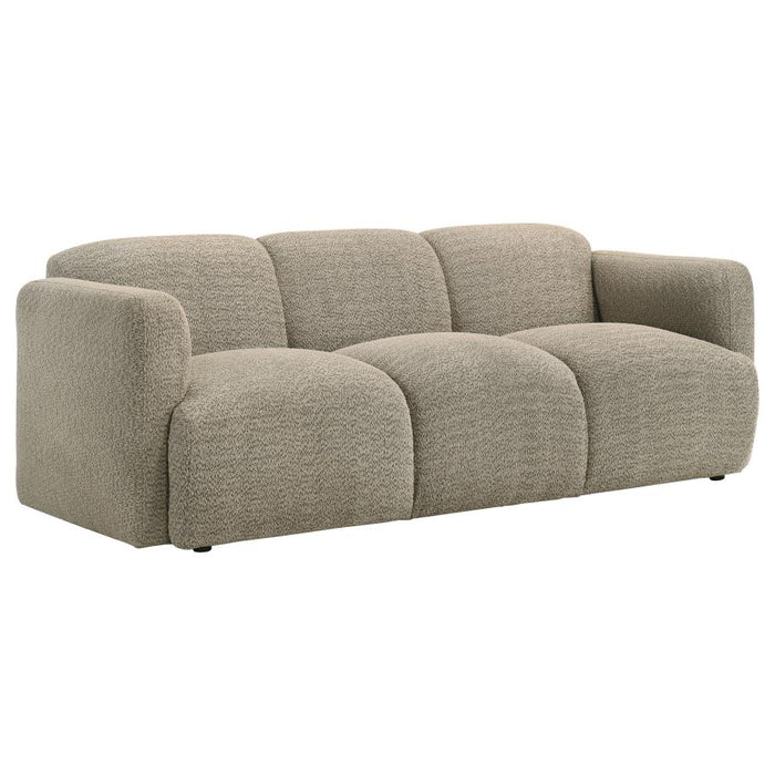 Stratus Collection Modern Sculptural Sofa, Loveseat & Chair – Textured Brown