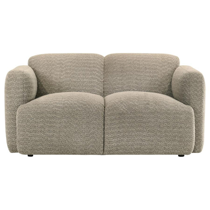 Stratus Collection Modern Sculptural Sofa, Loveseat & Chair – Textured Brown