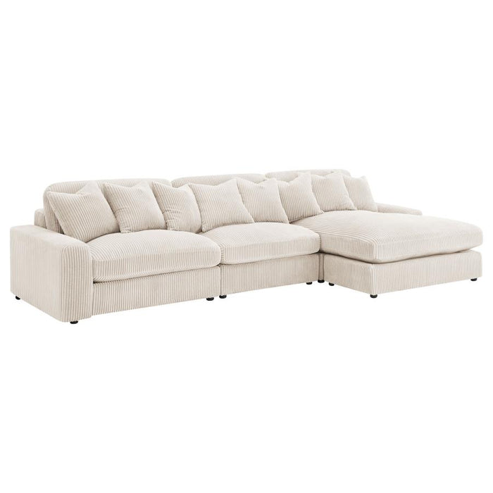 Tavaro Upholstered Reversible Chaise Sectional Sofa Sand