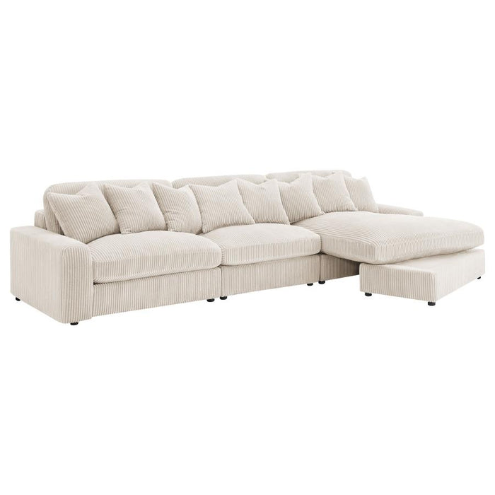 Tavaro Upholstered Reversible Chaise Sectional Sofa Sand