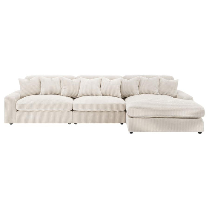 Tavaro Upholstered Reversible Chaise Sectional Sofa Sand