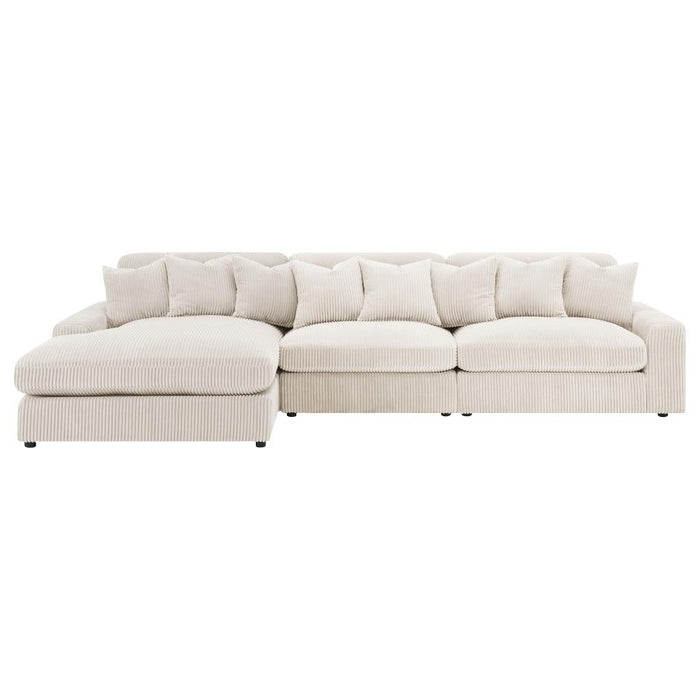 Tavaro Upholstered Reversible Chaise Sectional Sofa Sand