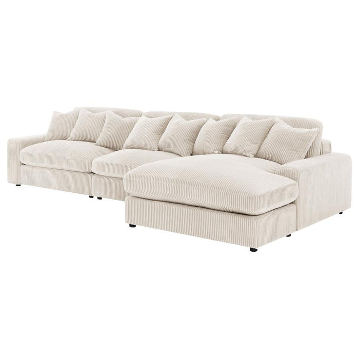 Tavaro Upholstered Reversible Chaise Sectional Sofa Sand