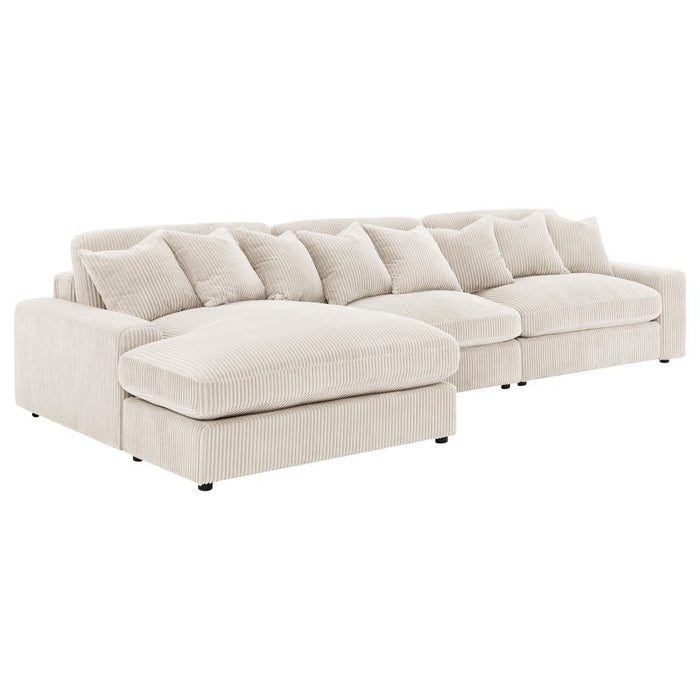 Tavaro Upholstered Reversible Chaise Sectional Sofa Sand