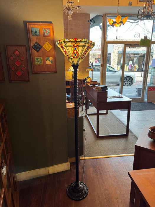 Tiffany style Stained glass Torchiere Floor Lamp # 3767-BB758