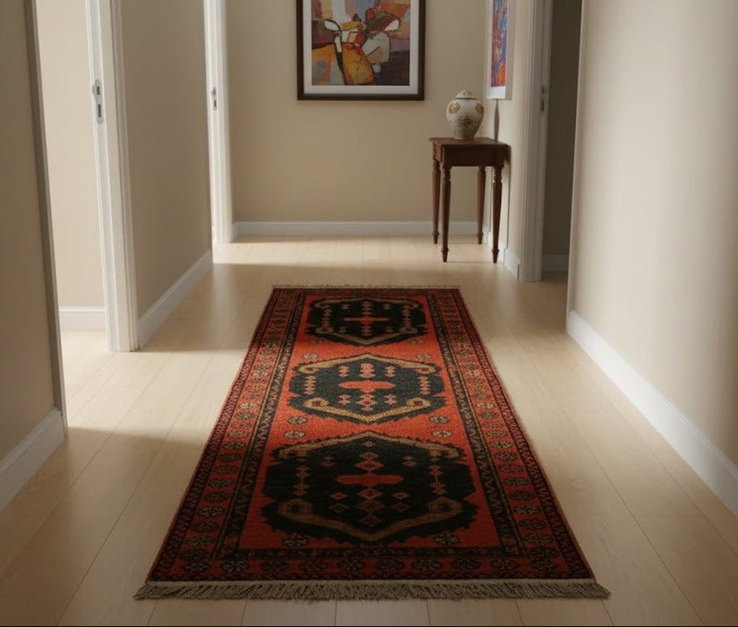 Terkaman Tribal Afghan Oriental Rug, size 1' 8" x 4' 8"  (C)