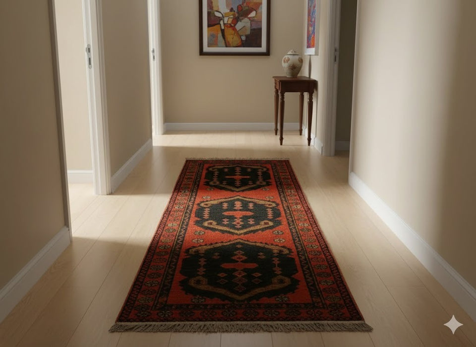 Terkaman Tribal Afghan Oriental Rug, size 1' 8" x 4' 8"  (C)