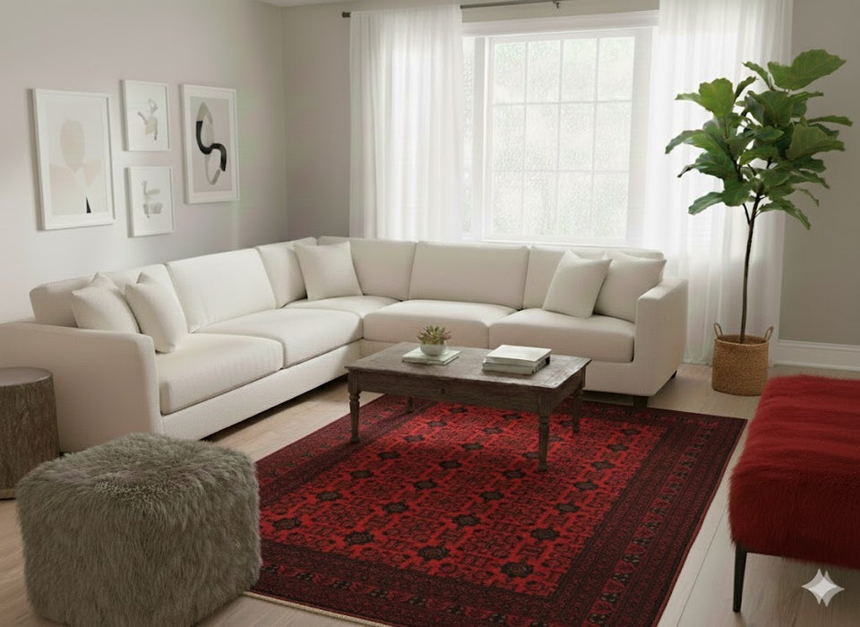 Terkaman Tribal Afghan Oriental Rug, size 8' 5"x 11' 7" (C)