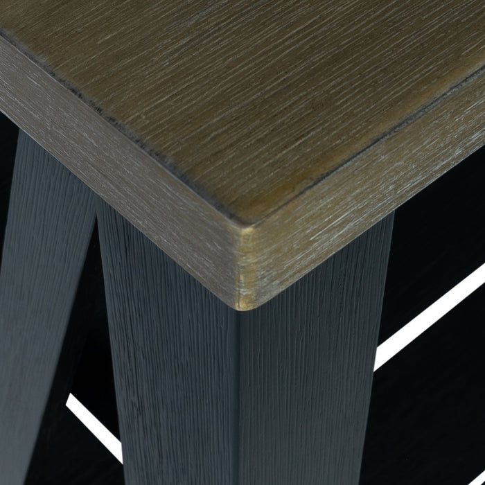 Valenwood Modern Navy Buffet Server with Stemware Rack