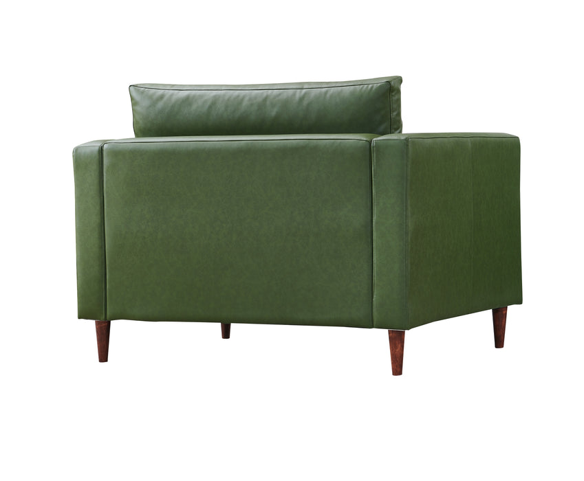 Alessandra Modern Contemporary Eco Leather Arm Chair - Green