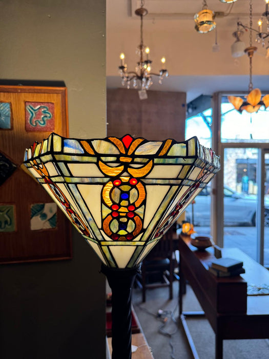 Tiffany style Stained glass Torchiere Floor Lamp # 3767-BB758